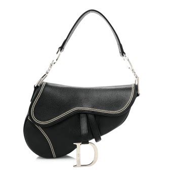 dior saddle bag black shiny goatskin